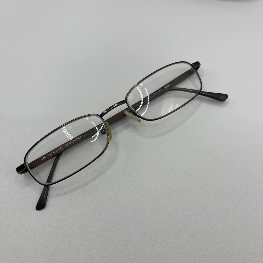 Valentino Eyeglasses 1153 Brown/Wood 0ZR8‎ 145 4/6 53-18 W Y2K Metal Frame Bratz